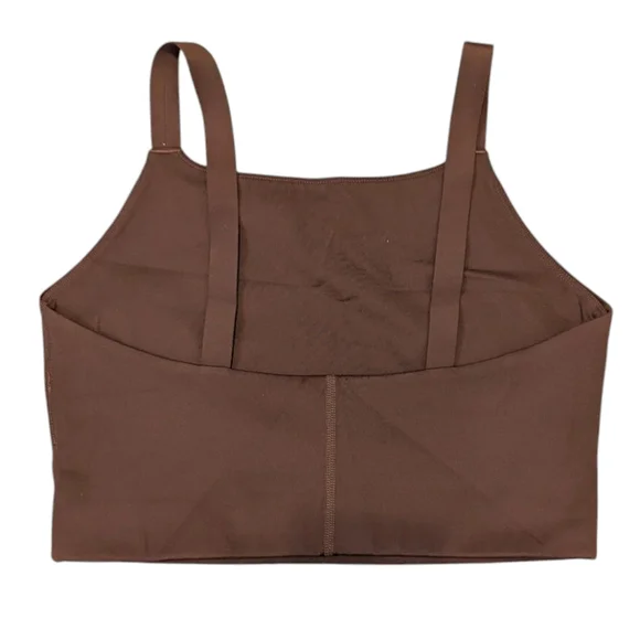 Girlfriend Collective Earth Brown Mia High Neck Bra Large NWOT - Picture 5 of 8